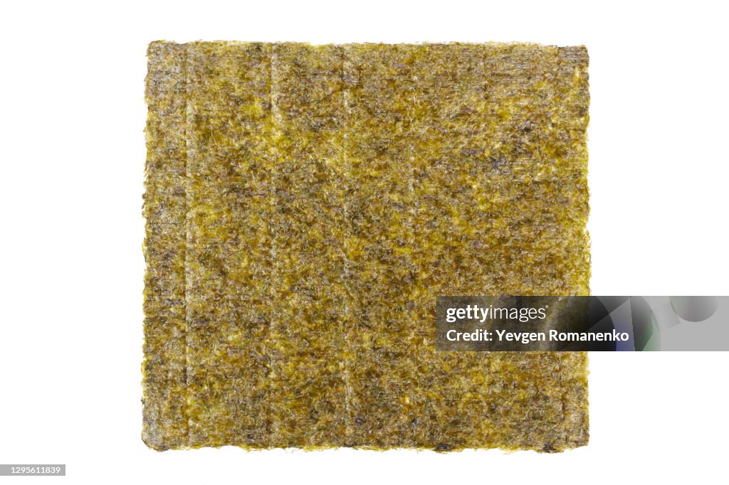 Top view of dried Nori sheet, used for shushi and other traditional Asian dishes
