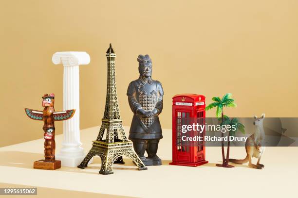 a group of travel souvenirs - souvenir stock pictures, royalty-free photos & images