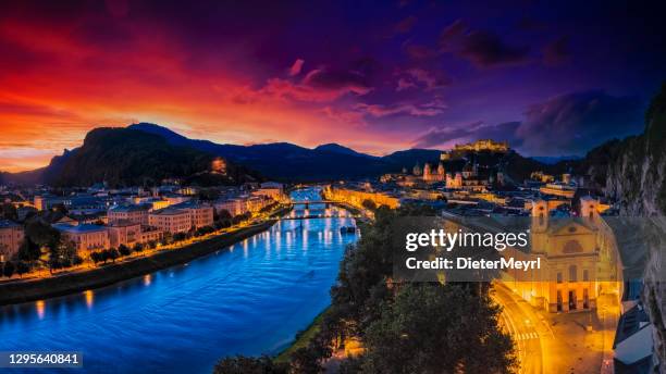 historic city of salzburg, salzburger land, austria - saltzburg stock pictures, royalty-free photos & images