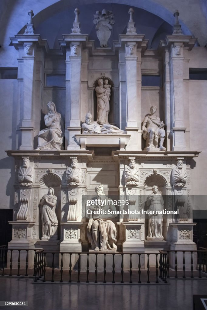 Michelangelo's Moses statue inside San Pietro in Vincoli basilica in Rome, Lazio, Italy