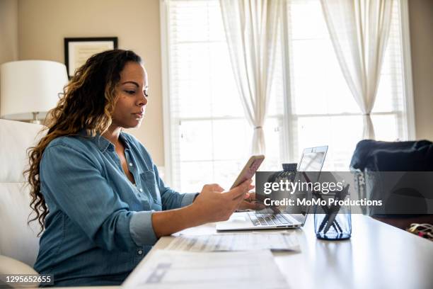 woman working in home office - broadband stock pictures, royalty-free photos & images