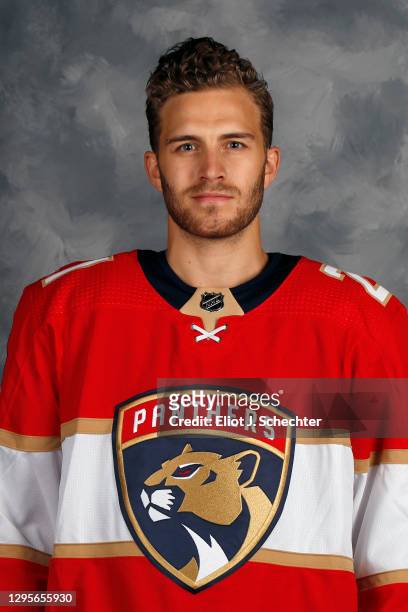 Alexander Wennberg of the Florida Panthers poses for his official headshot for the 2020-2021 NHL season on January 3, 2021 at the BB&T Center in...