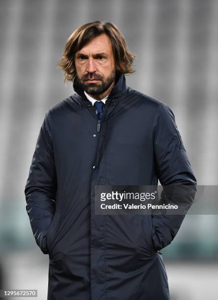 Andrea Pirlo, Head Coach of Juventus F.C. Looks on prior to the Serie A match between Juventus and US Sassuolo at Allianz Stadium on January 10, 2021...