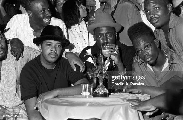 Darren "Big D" Jordan, Run , Big Daddy Kane and Scrap Lover attends Rapper Big Daddy Kane's Birthday Party on September 10, 1989 in New York City.