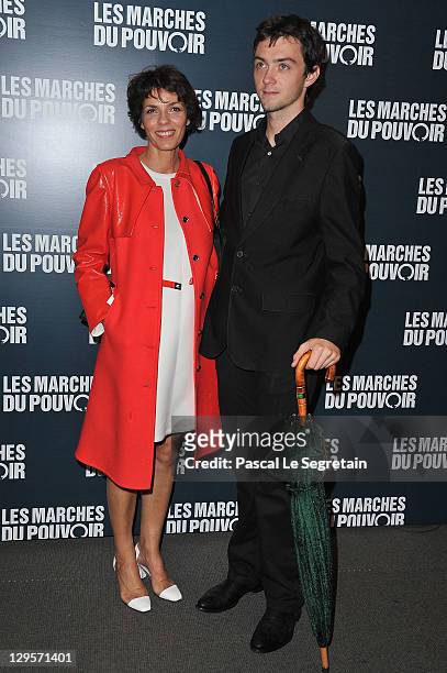 Elizabeth Bourgine and Jules attends 'The Ides of March'Paris Premiere at Cinema UGC Normandie on October 18, 2011 in Paris, France.