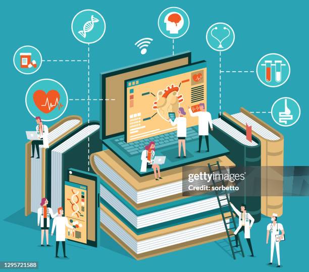 medical research - brain heart vector stock illustrations