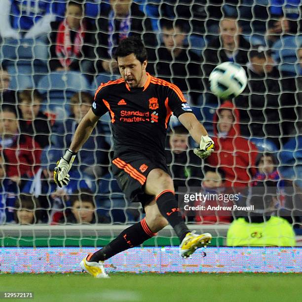 Doni of Liverpool during a friendly between Rangers and Liverpool at Ibrox Stadium on October 18, 2011 in Glasgow, Scotland.