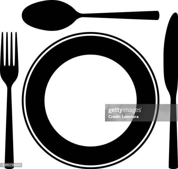 cutlery - restaurant table setting stock illustrations