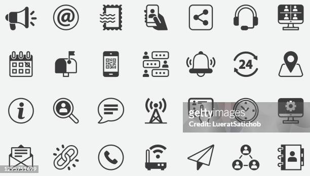 contact us concept icons - information sign stock illustrations