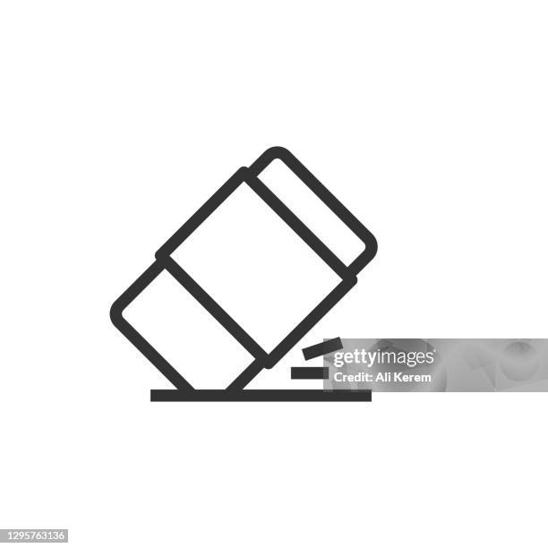 eraser line icon - eraser stock illustrations