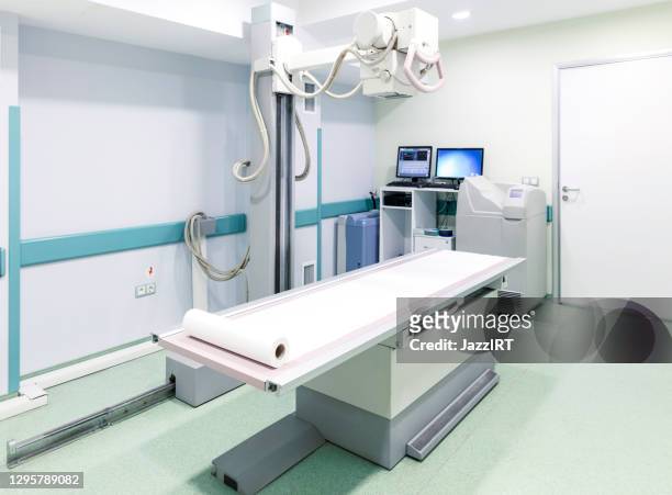 x-ray room at a hospital - radioactive contamination stock pictures, royalty-free photos & images