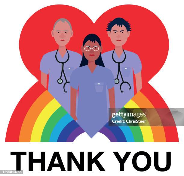 key workers thank you - nhs nurse stock illustrations