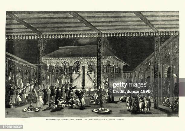 murshidabad emaumbarrie during the muharram, 1850s, victorian - muharram stock illustrations