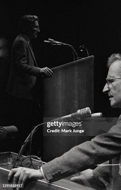 Noam Chomsky lectures on “fifty reasons why we live in a totalitarian society” at the University of Wyoming Arts & Sciences Auditorium on February...