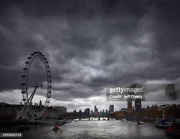 Storm clouds gather above Westminster on Wednesday late afternoon March 04 London, England.