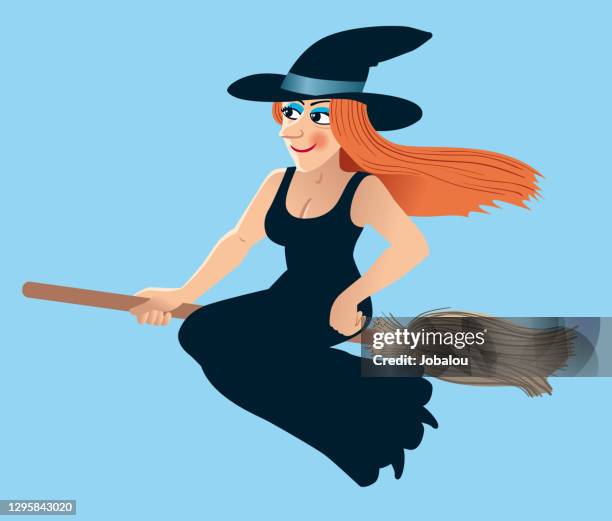happy lucky witch - witchhazel stock illustrations