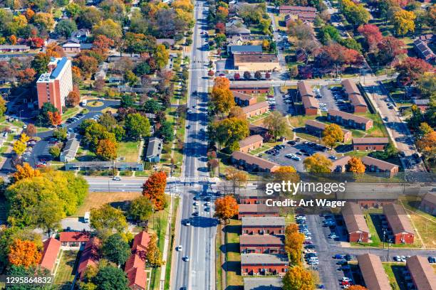 suburban residential aerial of nashville - nashville cityscape stock pictures, royalty-free photos & images