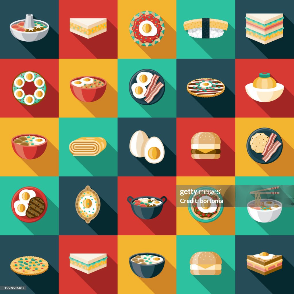 Egg Dishes Icon Set