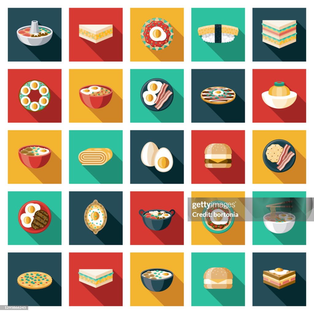 Egg Dishes Icon Set