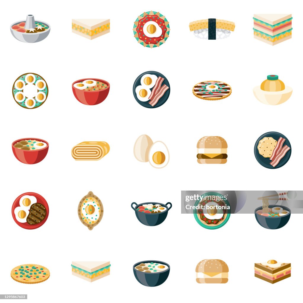 Egg Dishes Icon Set