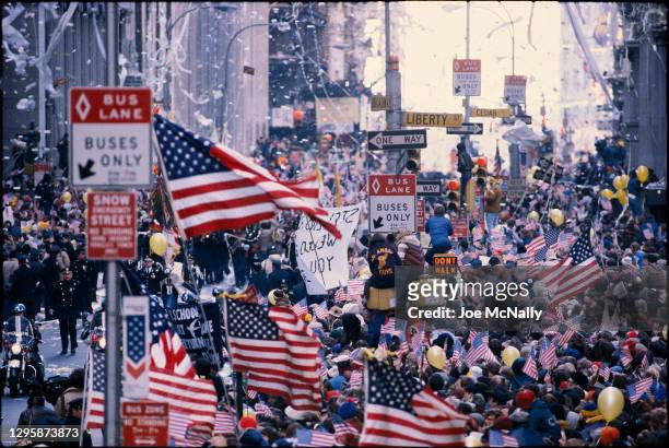 Parade in celebration of the release of 52 Americans who were held captive as hostages in Iran in New York City on January 20, 1980.