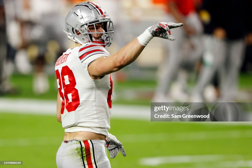 Jeremy Ruckert Highlights Jeremy Ruckert of the Ohio State Buckeyes reacts during the first ...