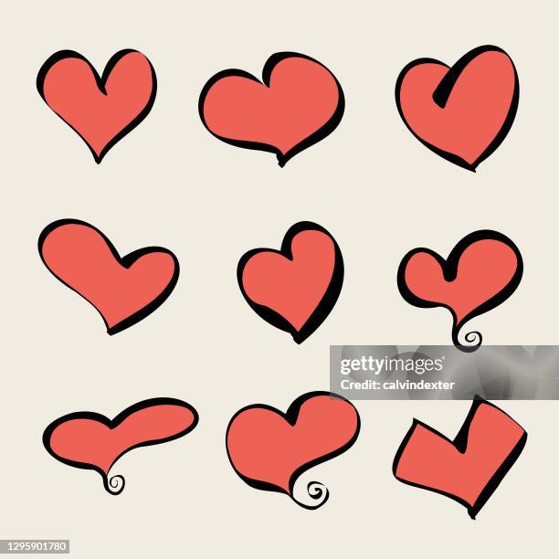 Basic Cartoon Heart Heart Shapes Cartoon Drawings High-Res Vector Graphic - Getty Images