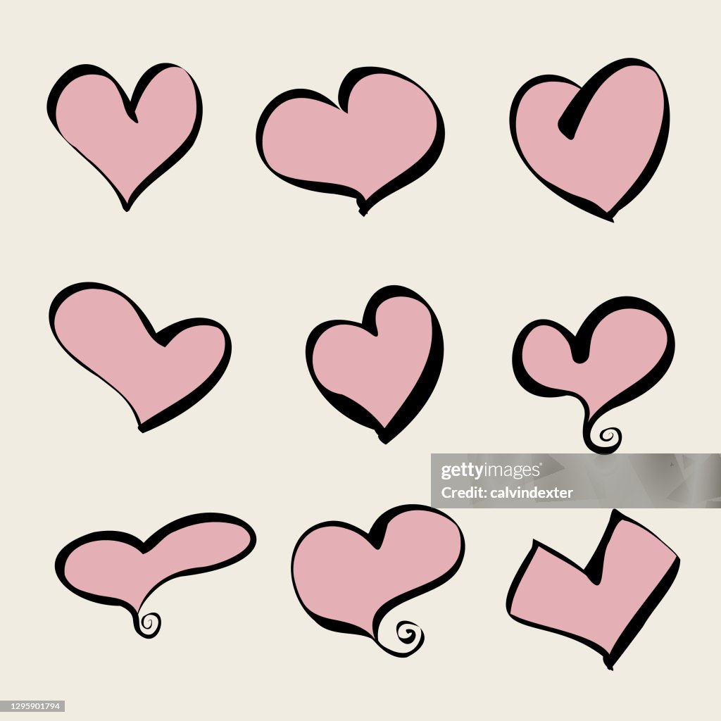 Basic Cartoon Heart Heart Shapes Cartoon Drawings High-Res Vector Graphic - Getty Images