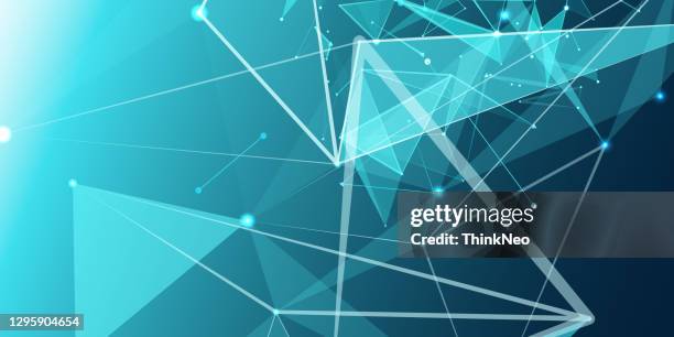 polygonal geometric networking connection concept background - technology plexus stock illustrations