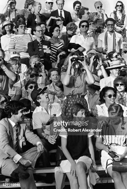 Actress Jane Fonda and her family await the launch of the Space Shuttle Challenger carrying the first woman astronaut, Sally Ride, into space. Fonda...