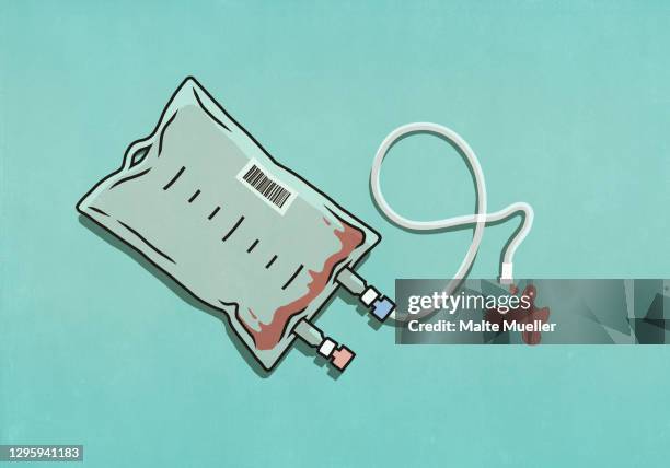 empty blood transfusion bag - blutspende stock-grafiken, -clipart, -cartoons und -symbole