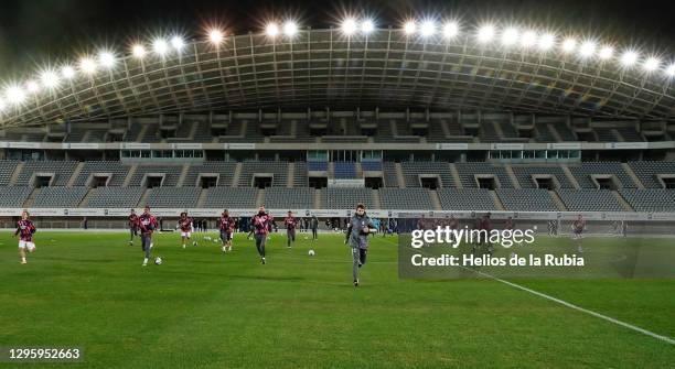 Real Madrid players training to prepare for the semifinal of the Spanish Super Cup at Ciudad de Málaga stadium on January 11, 2021 in Madrid, Spain.