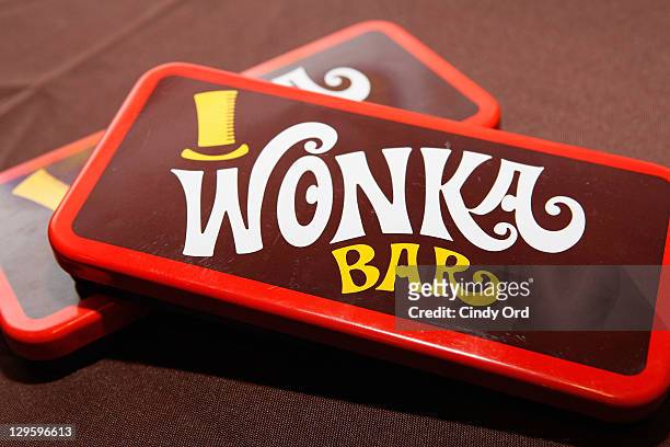 View of Wonka Bars at the 40th Anniversary of Willy Wonka & The Chocolate Factory at Jacques Torres Chocolates on October 18, 2011 in New York City.