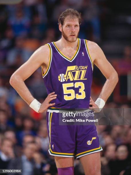 Mark Eaton, Center for the Utah Jazz during the NBA Pacific Division basketball game on 9th January 1991 at the Great Western Forum arena in...