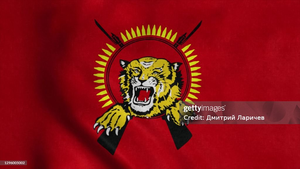 Flag Of Tamil Eelam Waving In Wind Realistic Flag Background 3d flag-of-tamil-eelam-waving-in-wind-realistic-flag-background-3d