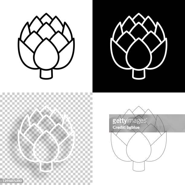 artichoke. icon for design. blank, white and black backgrounds - line icon - artichoke stock illustrations