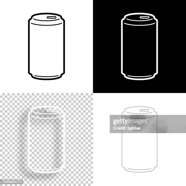 can. icon für design. leere, weiße und schwarze hintergründe - liniensymbol - canister stock-grafiken, -clipart, -cartoons und -symbole