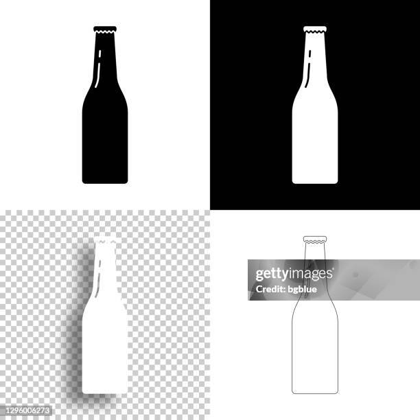 beer bottle. icon for design. blank, white and black backgrounds - line icon - cider stock illustrations
