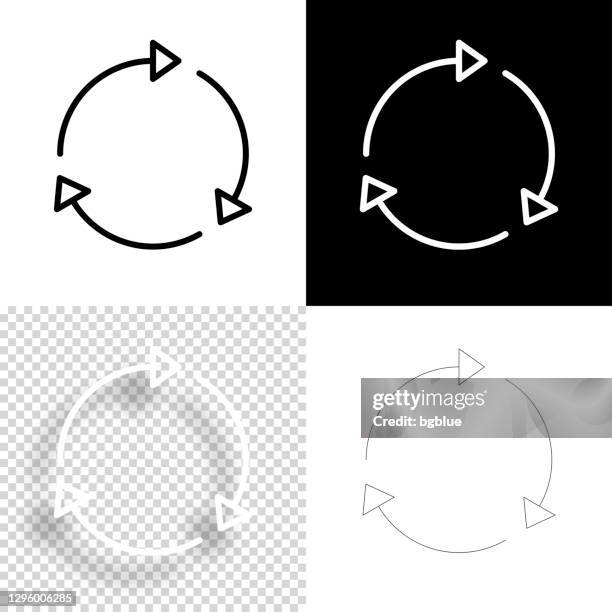 refresh. icon for design. blank, white and black backgrounds - line icon - recycle icon editable stock illustrations