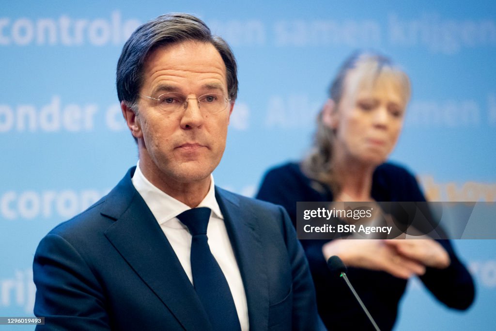 Mark Rutte Press Conference Prime minister Mark Rutte is seen during the COVID-19 press... News ...