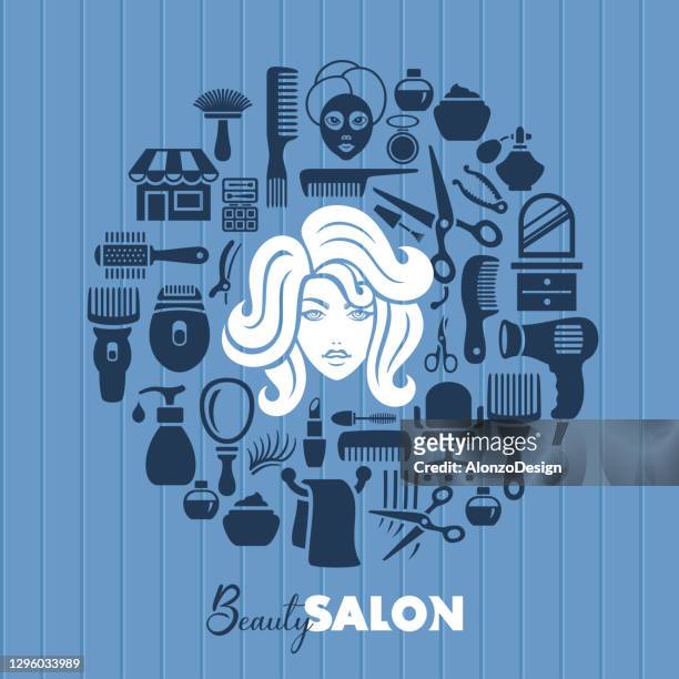 woman face portrait. beauty salon concept. - beautiful romanian women stock illustrations