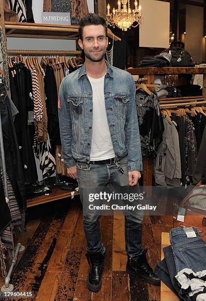 Singer Adam Levine attends the grand opening of M. Fredric at Westfield Valencia Town Center on October 18, 2011 in Valencia, California.
