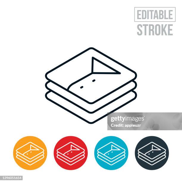 folded laundry thin line icon - editable stroke - folded laundry stock illustrations