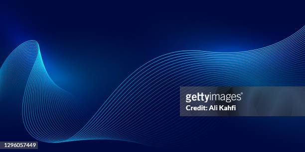 abstract waving line particle technology background - technology stock illustrations