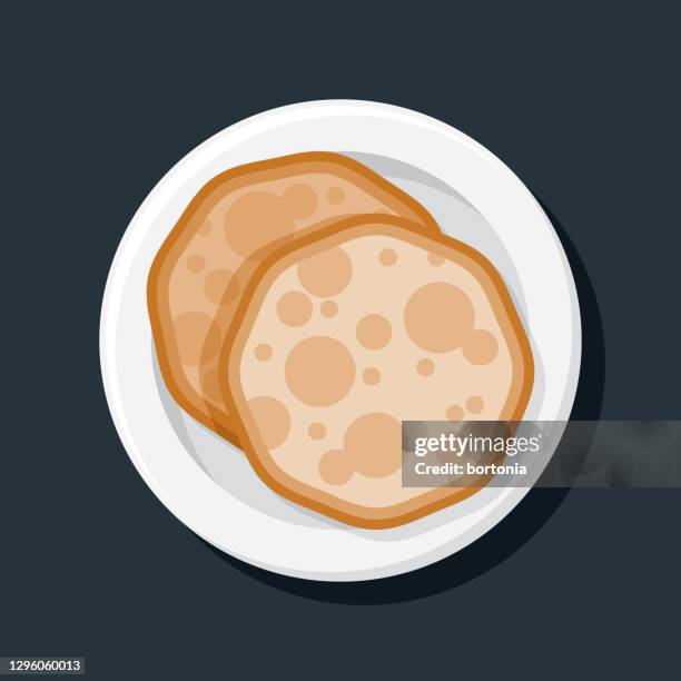 pancakes overhead icon - cake top view isolated stock illustrations