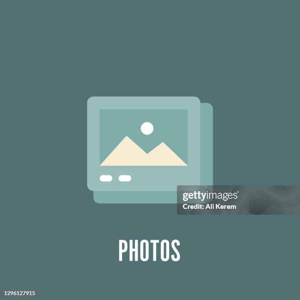 photos flat icon - empty white studio stock illustrations