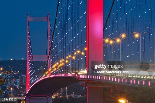 bosphorous bridge - bosphorus bridge stock-fotos und bilder