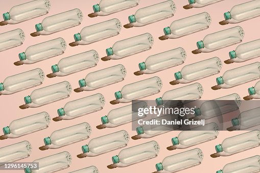 Pet bottles placed in a row Pet bottles placed in a row