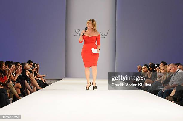 Lisa Ann Walter introduces the runway show Stop Staring! by Alicia Estrada at Style Fashion Week LA at Vibiana on October 18, 2011 in Los Angeles,...