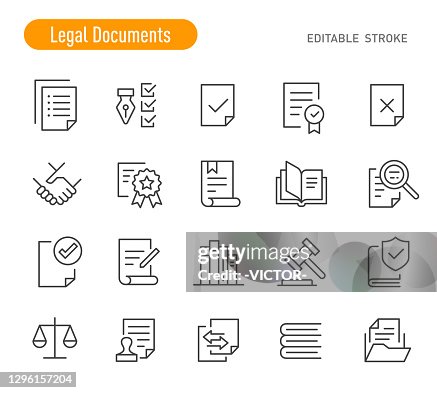 Legal Documents Icons - Line Series - Editable Stroke Legal Documents Icons - Line Series - Editable Stroke
